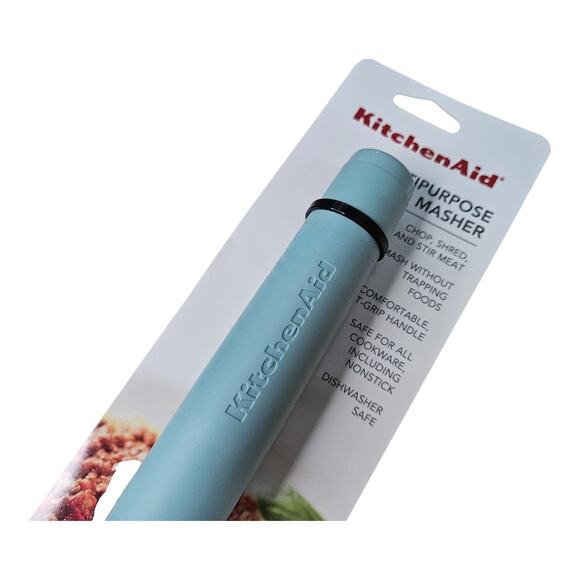 NEW KitchenAid Silicone Handle Multipurpose Masher in Mineral Water [Light Aqua] - Picture 2 of 3